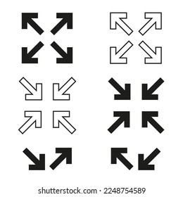 Arrows squares for mobile app design. Computer interface. Vector illustration.