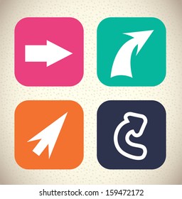 arrows squares over gray background vector illustration  