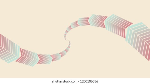 arrows strings waving to infinite in ivory pink blue shades
