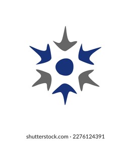 the arrows surround the dot logo icon