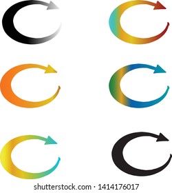 arrows symbols six gradient mode color