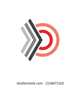 arrows target gradient design logo 