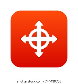 Arrows target icon digital red for any design isolated on white vector illustration