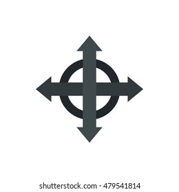 Arrows target icon in flat style isolated on white background. Pointer symbol vector illustration