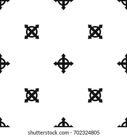 Arrows target pattern repeat seamless in black color for any design. Vector geometric illustration