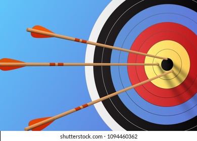 Arrows in the target, vector illustration