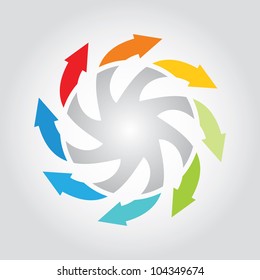 Arrows template - with color head and background