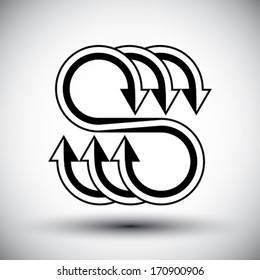 Arrows template conceptual icon, special abstract new idea vector symbol.