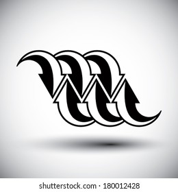 Arrows template conceptual icon, special abstract new idea vector symbol.