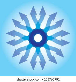 Arrows template - with cyan gradient background