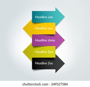 Arrows template. Infographic element.