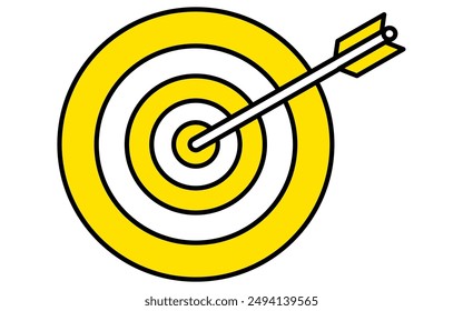 Arrows that hit the target, business icons for target, goal attainment, and goals, Vector Illustration