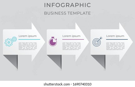 Arrows timeline infographic 3 option or step.