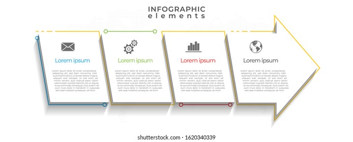 Arrows timeline infographic template, 4 options.