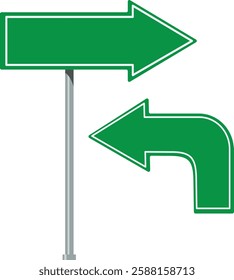 Arrows Traffic Sign Greens Vector Safety