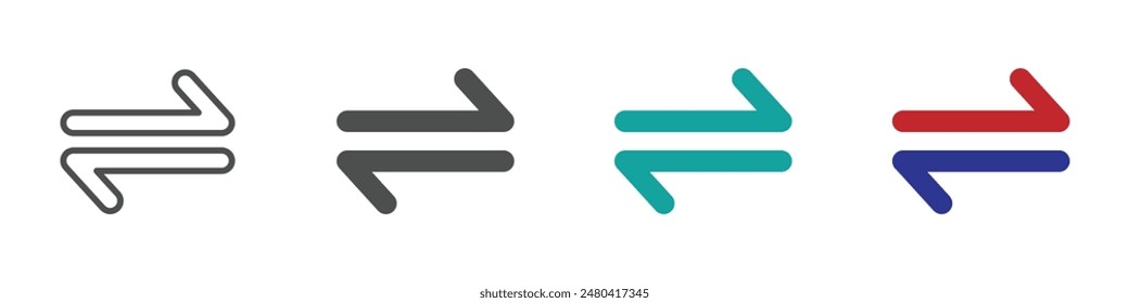 Arrows transfer flat vector icons se