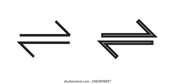 Arrows transfer icon, exchange arrow icons - Swap icon with two arrows convert button sign - data transformation transmission icon