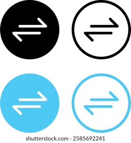 Arrows transfer icon, exchange arrow icons - Swap icon with two arrows convert button sign - data transformation transmission icon. Colorful icon set, vector illustration