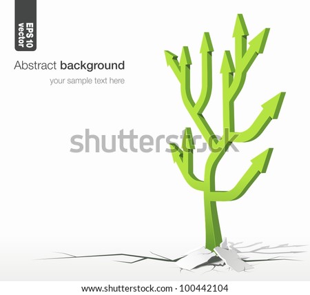 Arrows tree - growth concept. Vector abstract background.