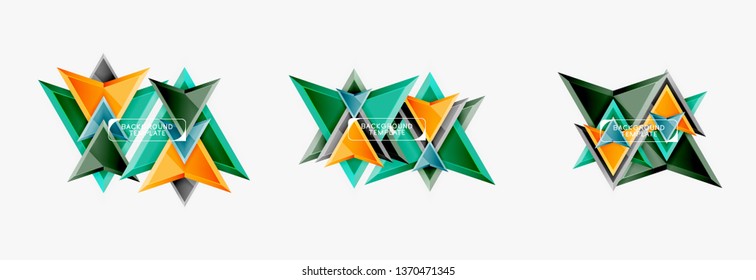 Arrows and triangles geometric design template for banner, background or logo. Vector modern minimal style illustration