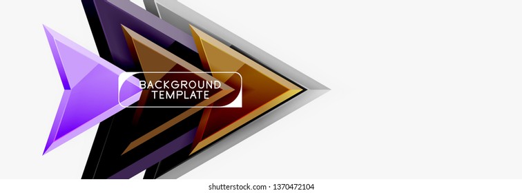 Arrows and triangles geometric design template for banner, background or logo. Vector modern minimal style illustration