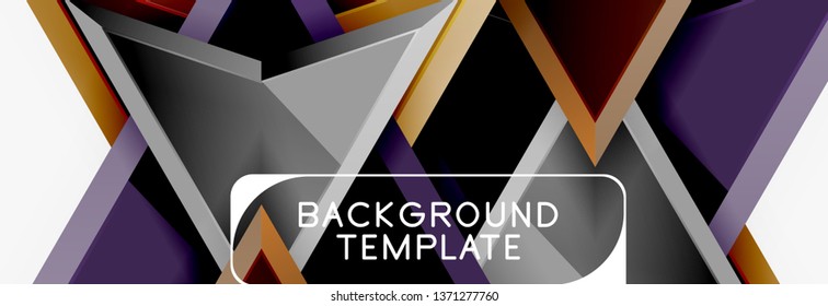 Arrows and triangles geometric design template for banner, background or logo. Vector modern minimal style illustration