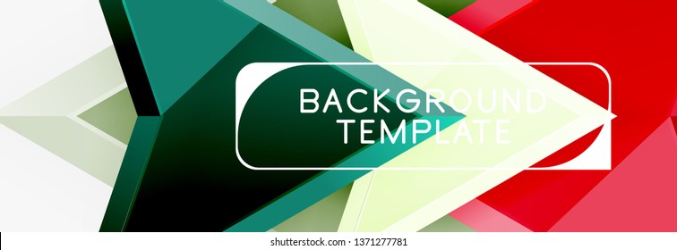 Arrows and triangles geometric design template for banner, background or logo. Vector modern minimal style illustration