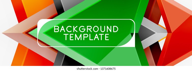 Arrows and triangles geometric design template for banner, background or logo. Vector modern minimal style illustration