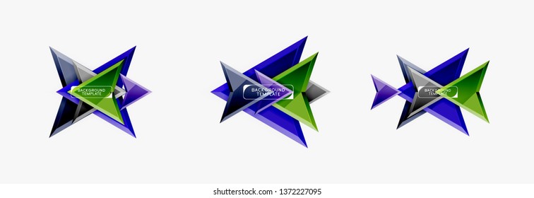 Arrows and triangles geometric design template for banner, background or logo. Vector modern minimal style illustration