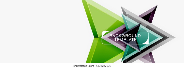 Arrows and triangles geometric design template for banner, background or logo. Vector modern minimal style illustration