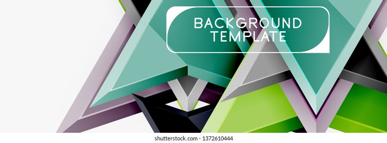 Arrows and triangles geometric design template for banner, background or logo. Vector modern minimal style illustration