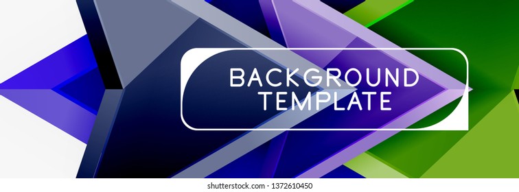 Arrows and triangles geometric design template for banner, background or logo. Vector modern minimal style illustration