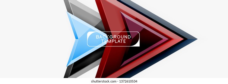 Arrows and triangles geometric design template for banner, background or logo. Vector modern minimal style illustration