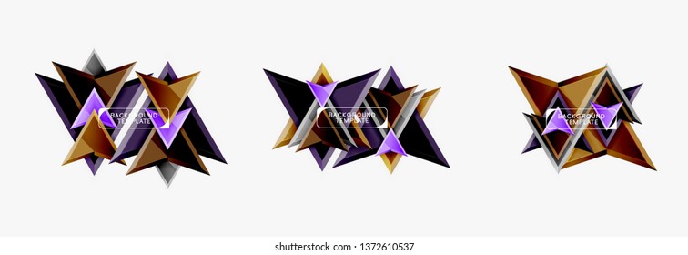 Arrows and triangles geometric design template for banner, background or logo. Vector modern minimal style illustration