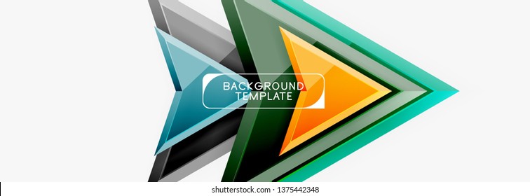 Arrows and triangles geometric design template for banner, background or logo. Vector modern minimal style illustration