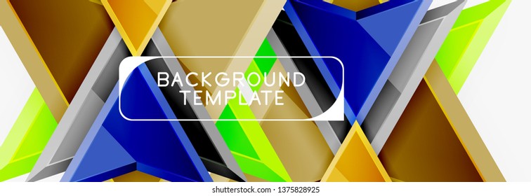 Arrows and triangles geometric design template for banner, background or logo. Vector modern minimal style illustration