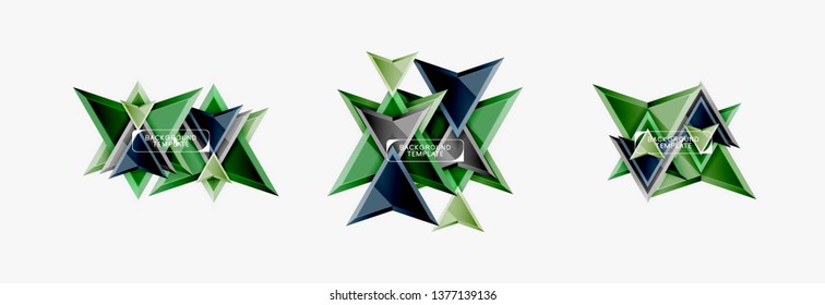 Arrows and triangles geometric design template for banner, background or logo. Vector modern minimal style illustration
