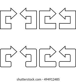 Arrows two direction empty inside