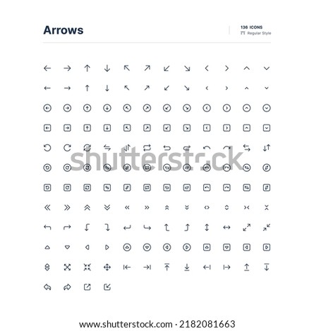 Arrows UI Icons Pack Line Style