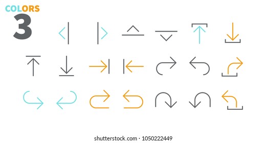 Arrows UI Pixel Perfect Well-crafted Vector Thin Line Icons 48x48 Ready for 24x24 Grid for Web Graphics and Apps with Editable Stroke. Simple Minimal Pictogram Part 4-5