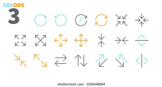 Arrows UI Pixel Perfect Well-crafted Vector Thin Line Icons 48x48 Ready for 24x24 Grid for Web Graphics and Apps. Simple Minimal Pictogram Part 3-5