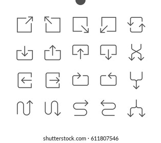 Arrows UI Pixel Perfect Well-crafted Vector Thin Line Icons 48x48 Ready for 24x24 Grid for Web Graphics and Apps with Editable Stroke. Simple Minimal Pictogram Part 5-5