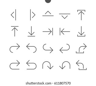 Arrows UI Pixel Perfect Well-crafted Vector Thin Line Icons 48x48 Ready for 24x24 Grid for Web Graphics and Apps with Editable Stroke. Simple Minimal Pictogram Part 4-5