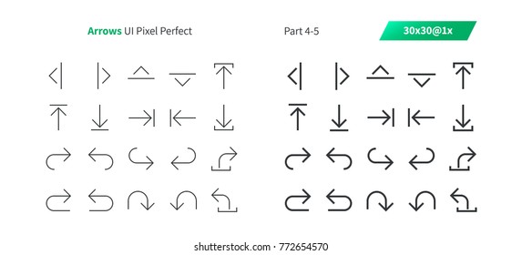 Arrows UI Pixel Perfect Well-crafted Vector Thin Line And Solid Icons 30 1x Grid for Web Graphics and Apps. Simple Minimal Pictogram Part 4-5