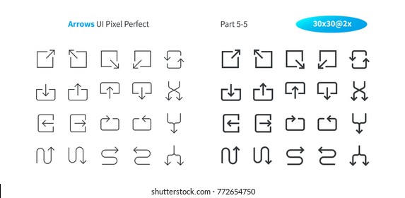 Arrows UI Pixel Perfect Well-crafted Vector Thin Line And Solid Icons 30 2x Grid for Web Graphics and Apps. Simple Minimal Pictogram Part 5-5