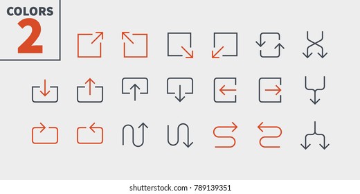 Arrows UI Pixel Perfect Well-crafted Vector Thin Line Icons 48x48 Ready for 24x24 Grid for Web Graphics and Apps with Editable Stroke. Simple Minimal Pictogram Part 5-5