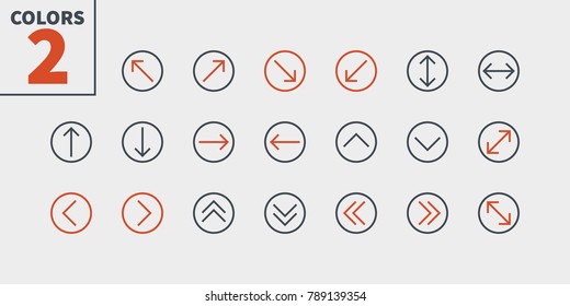 Arrows UI Pixel Perfect Well-crafted Vector Thin Line Icons 48x48 Ready for 24x24 Grid for Web Graphics and Apps with Editable Stroke. Simple Minimal Pictogram Part 2-5