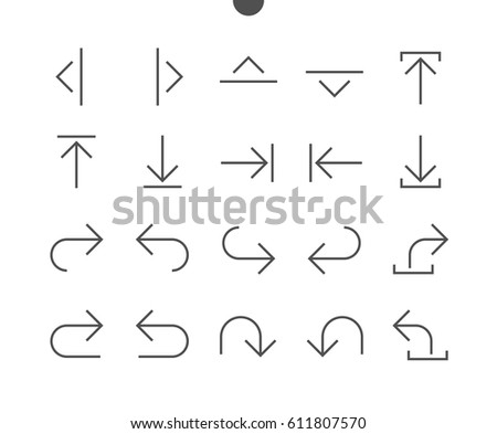 Arrows UI Pixel Perfect Well-crafted Vector Thin Line Icons 48x48 Ready for 24x24 Grid for Web Graphics and Apps with Editable Stroke. Simple Minimal Pictogram Part 4-5