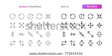 Arrows UI Pixel Perfect Well-crafted Vector Thin Line And Solid Icons 30 3x Grid for Web Graphics and Apps. Simple Minimal Pictogram Part 3-5