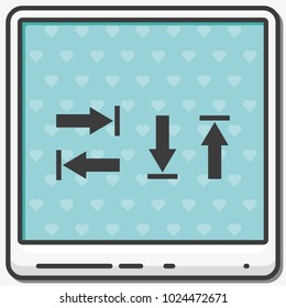 Arrows up, down, left and right flat vector icon.